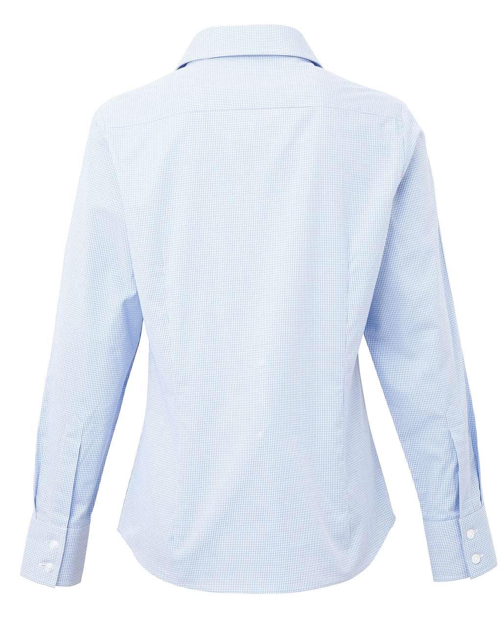 WOMEN'S LONG SLEEVE GINGHAM MICROCHECK SHIRT - Image 2
