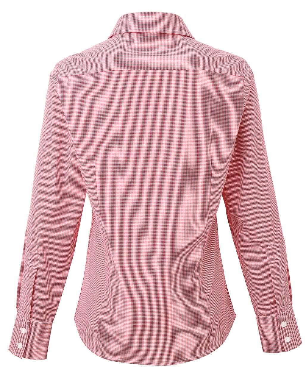 WOMEN'S LONG SLEEVE GINGHAM MICROCHECK SHIRT - Image 9