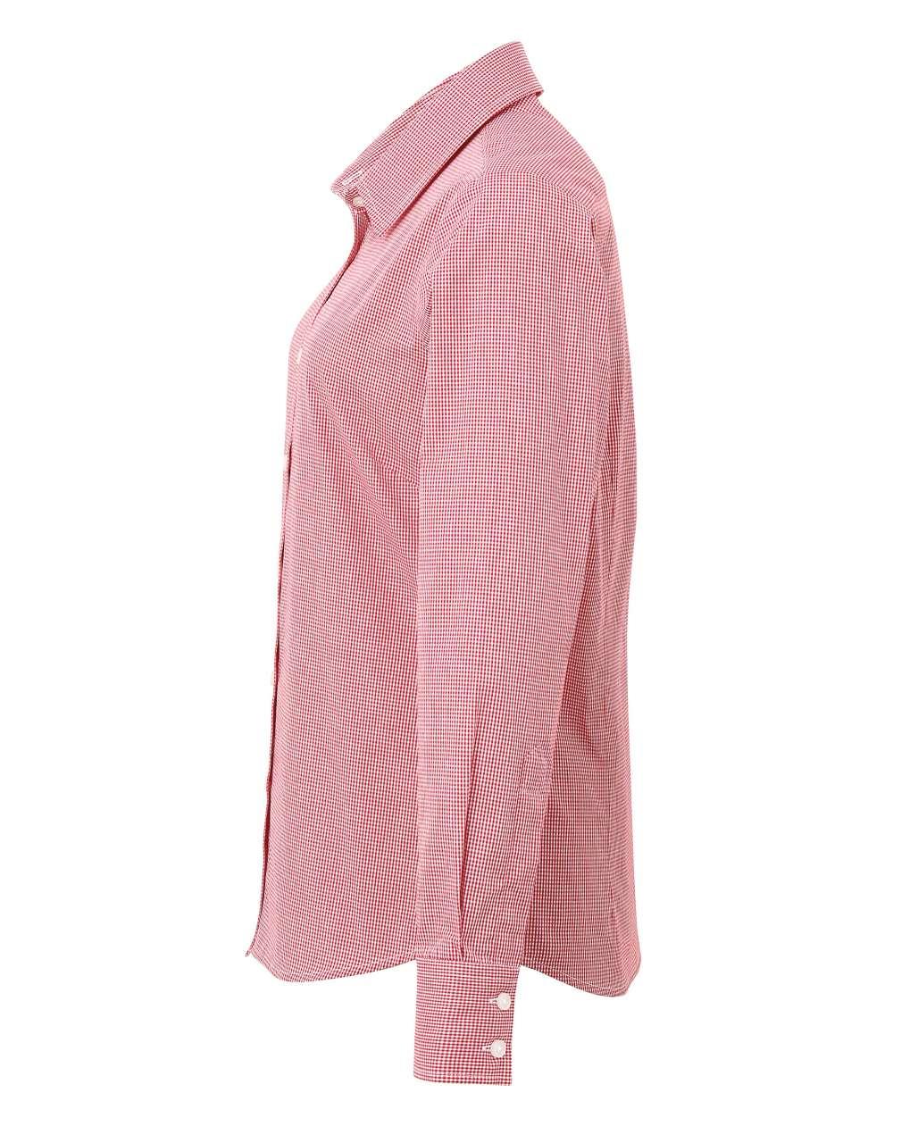 WOMEN'S LONG SLEEVE GINGHAM MICROCHECK SHIRT - Image 8