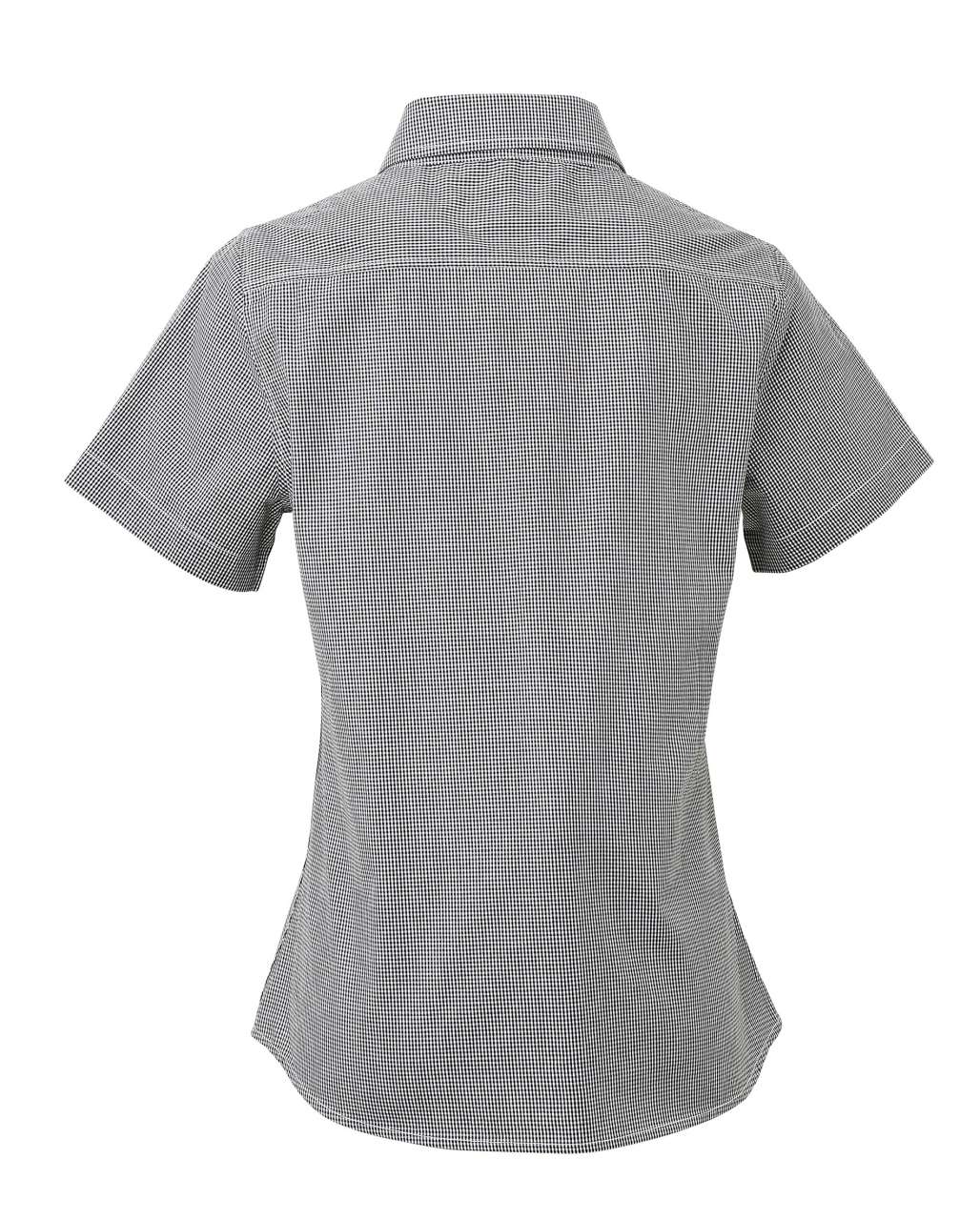 WOMEN'S SHORT SLEEVE GINGHAM MICROCHECK SHIRT - Image 3