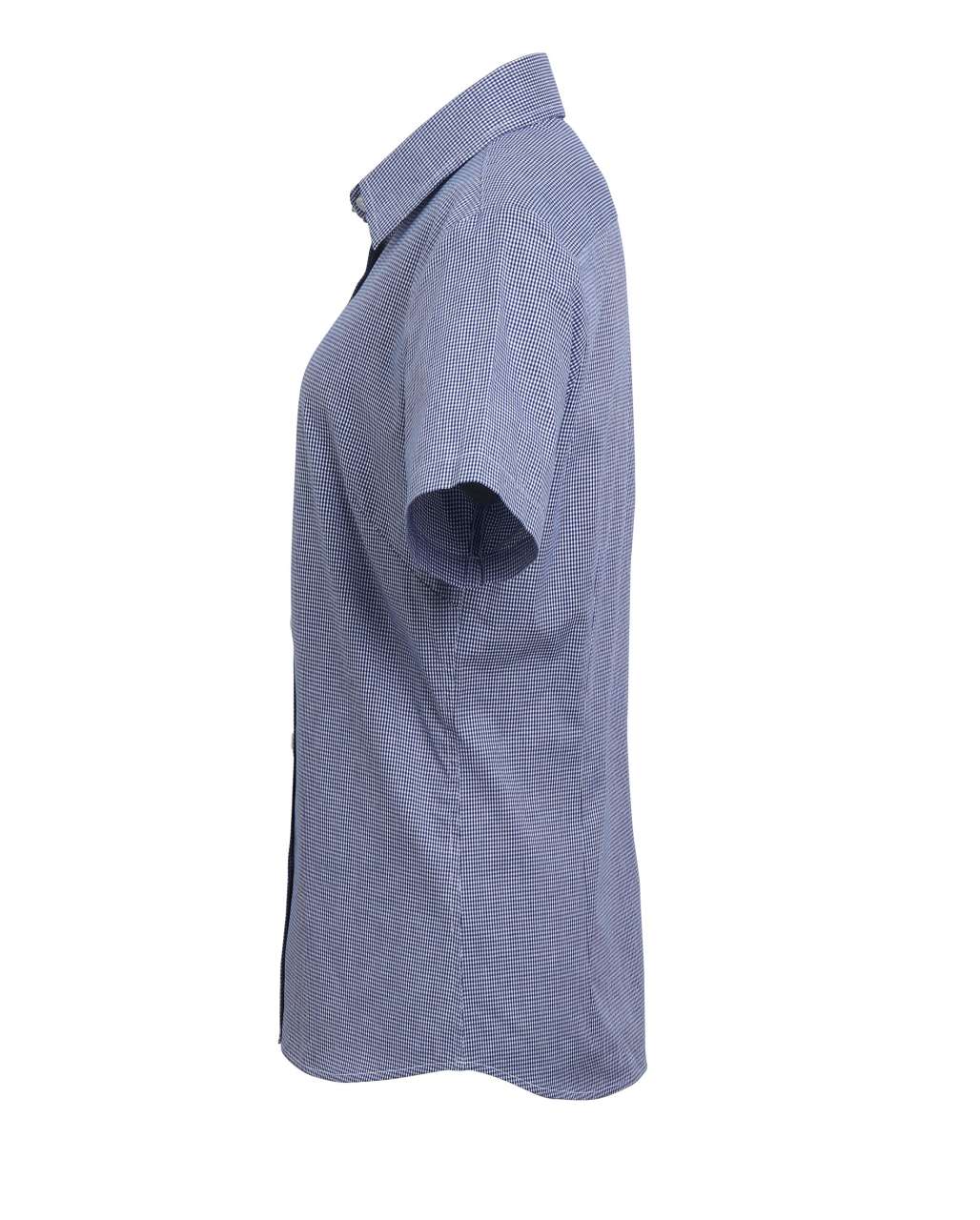 WOMEN'S SHORT SLEEVE GINGHAM MICROCHECK SHIRT - Image 4