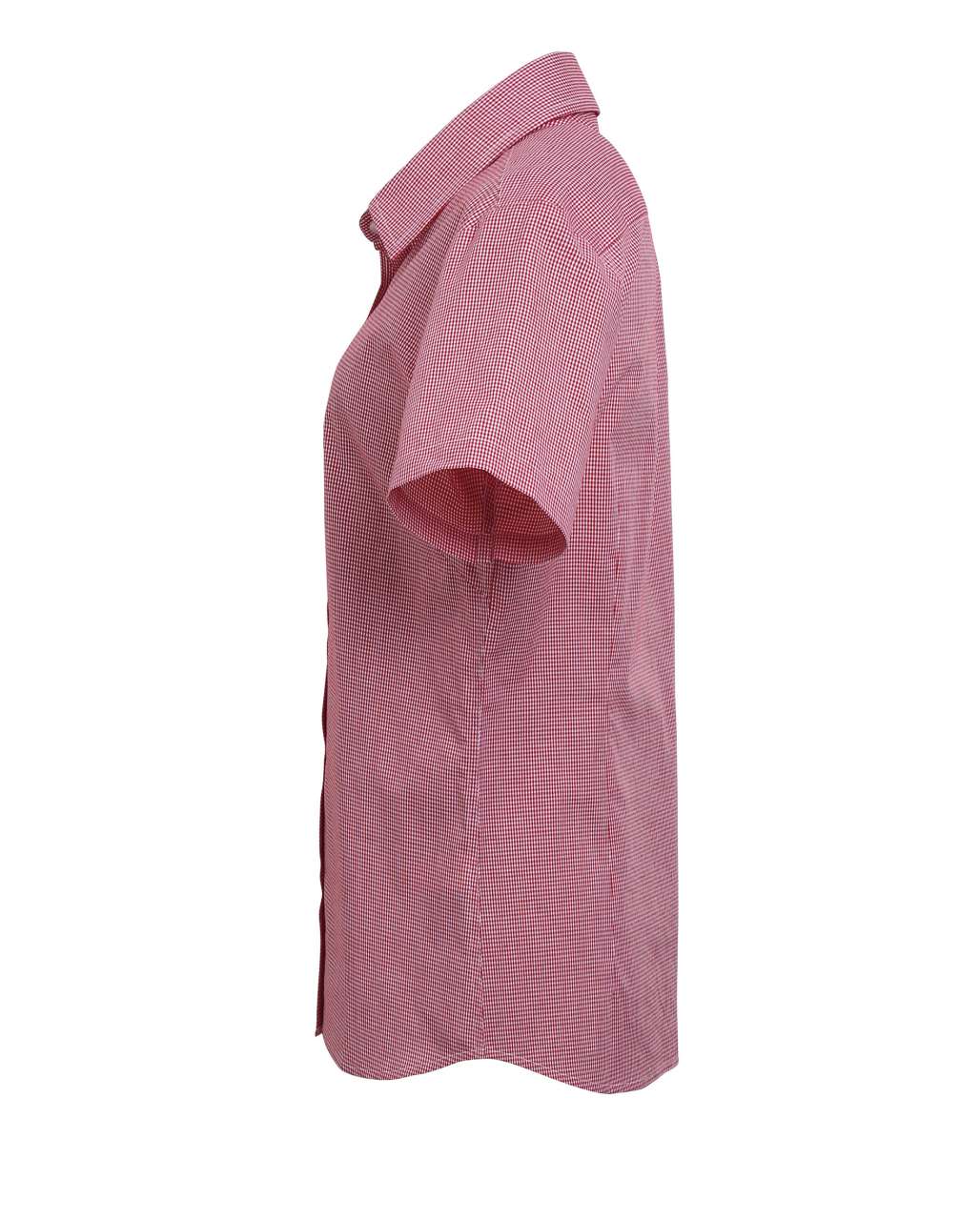 WOMEN'S SHORT SLEEVE GINGHAM MICROCHECK SHIRT - Image 2
