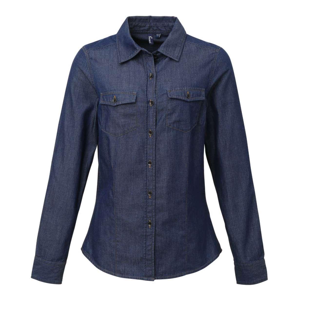 WOMEN'S JEANS STITCH DENIM SHIRT - Image 4