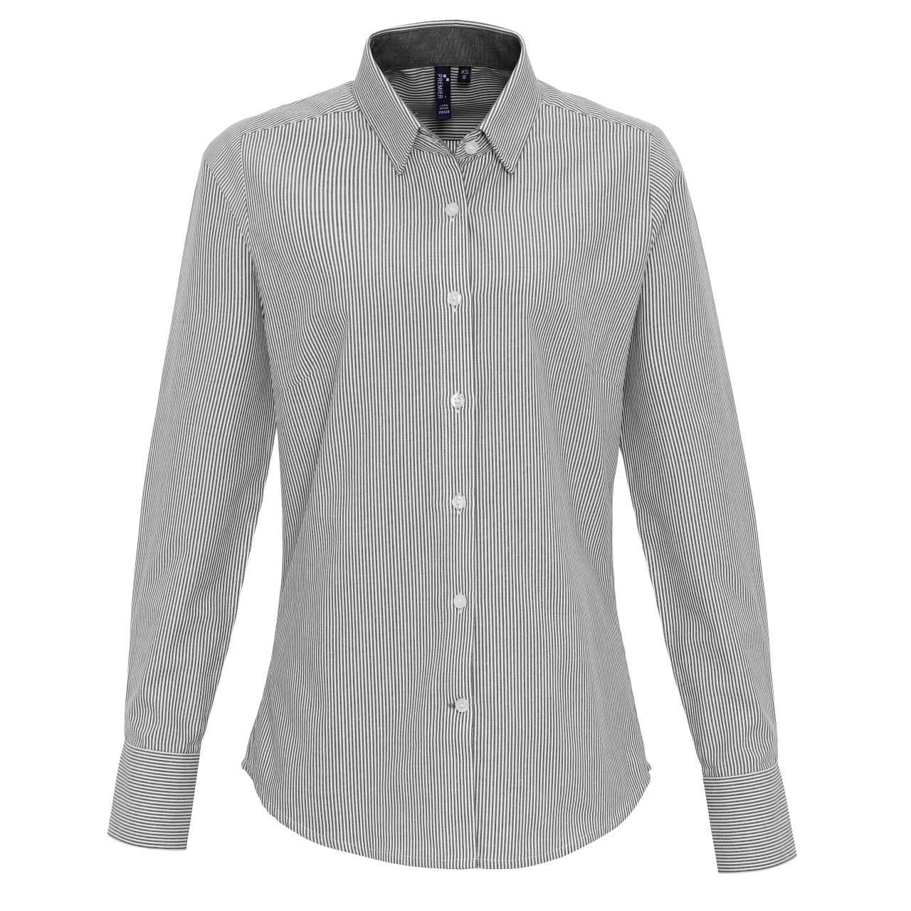 WOMEN'S COTTON RICH OXFORD STRIPES SHIRT - Image 3