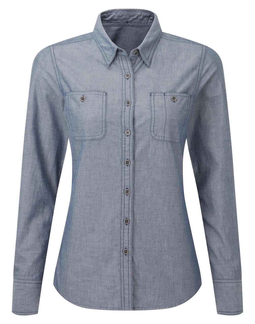 WOMEN'S ORGANIC CHAMBRAY FAIRTRADE SHIRT - Image 3
