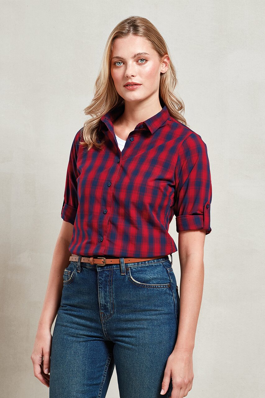 'MULLIGAN' CHECK - WOMEN'S LONG SLEEVE COTTON SHIRT - Image 8