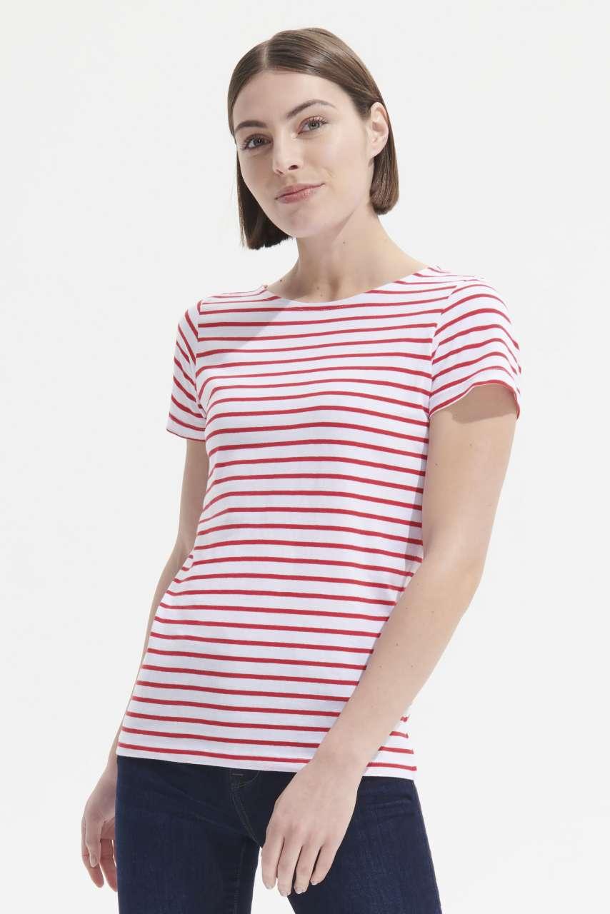 SOL'S MILES WOMEN - ROUND NECK STRIPED T-SHIRT - Image 4