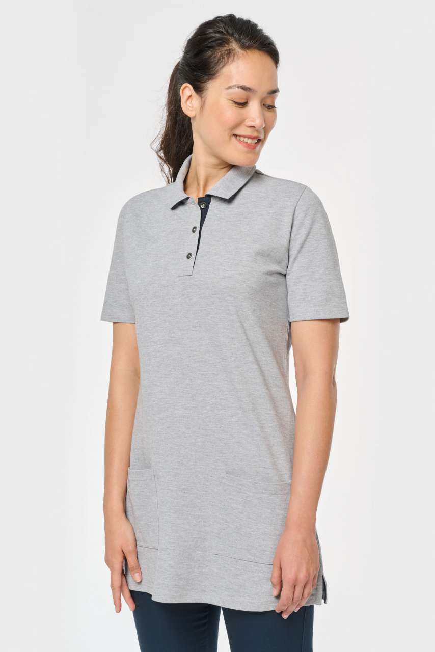 LADIES’ SHORT-SLEEVED LONGLINE POLO SHIRT - Image 4