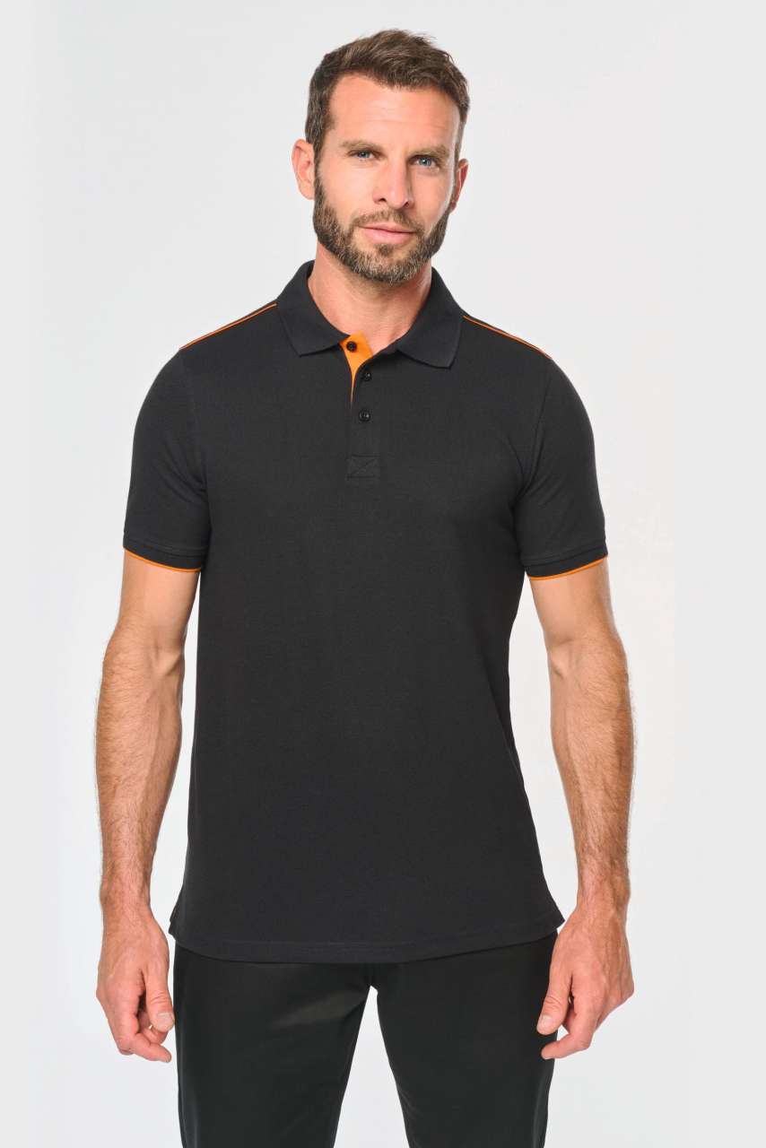 MEN'S SHORT-SLEEVED CONTRASTING DAYTODAY POLO SHIRT - Image 2