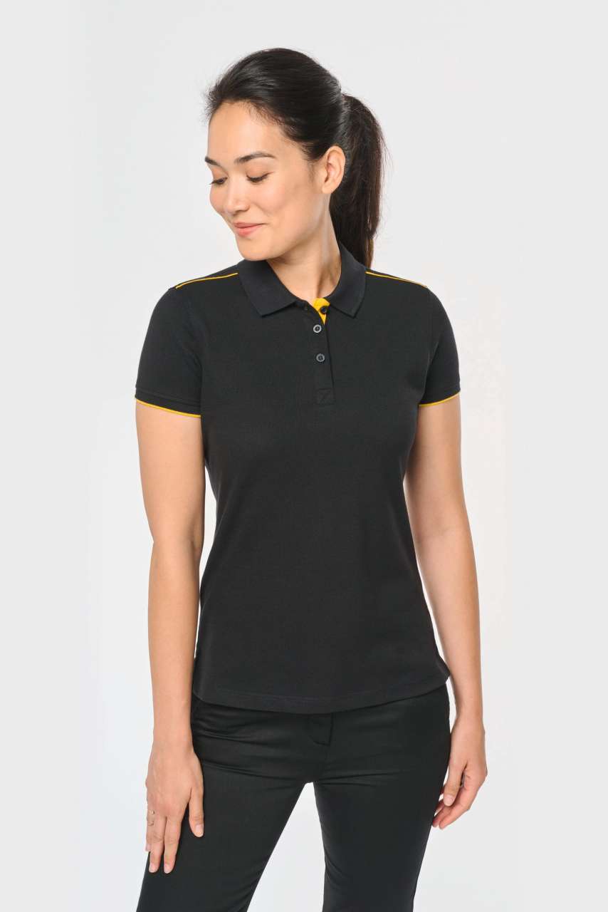 LADIES' SHORT-SLEEVED CONTRASTING DAYTODAY POLO SHIRT - Image 2