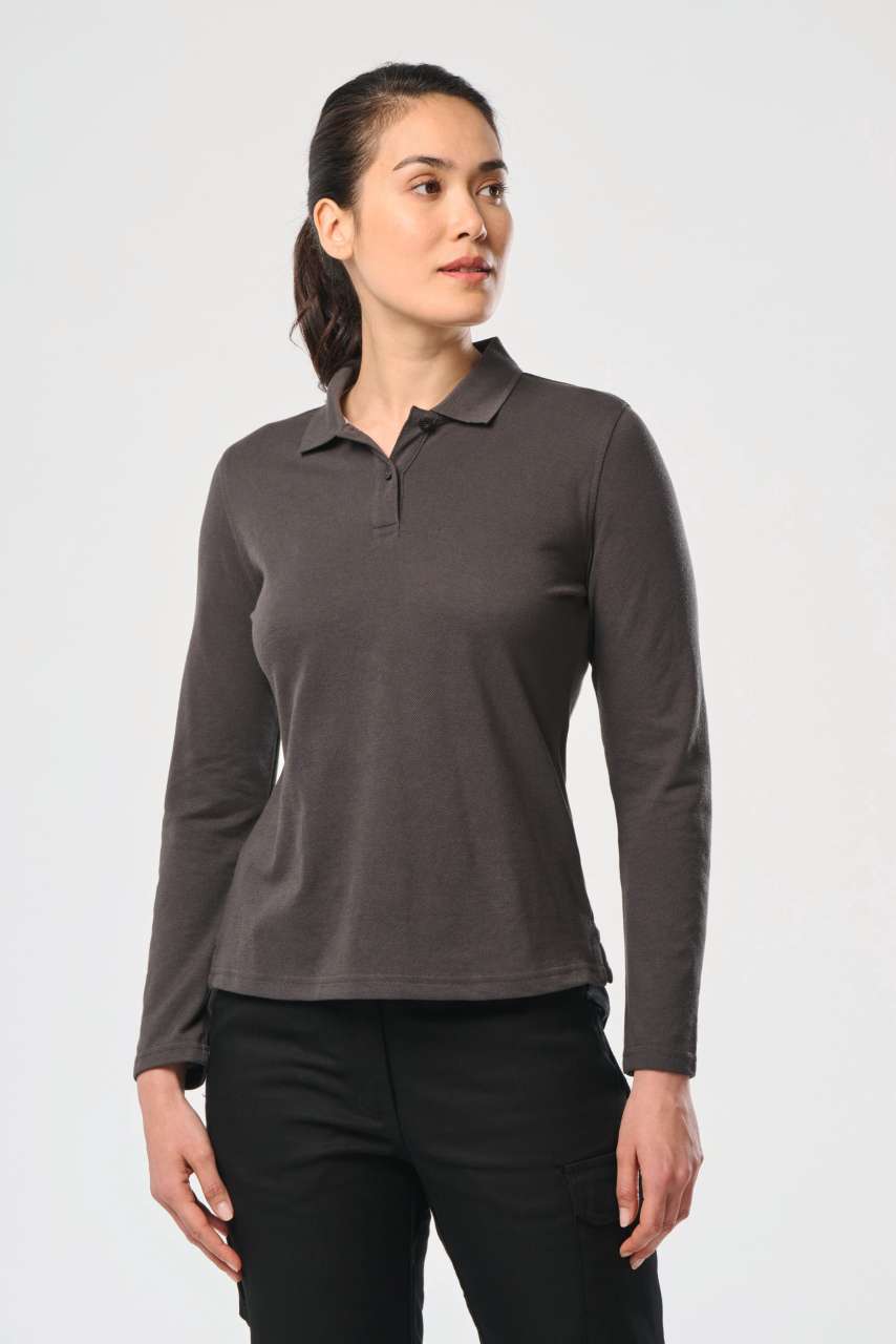 LADIES' LONG-SLEEVED POLO SHIRT - Image 2