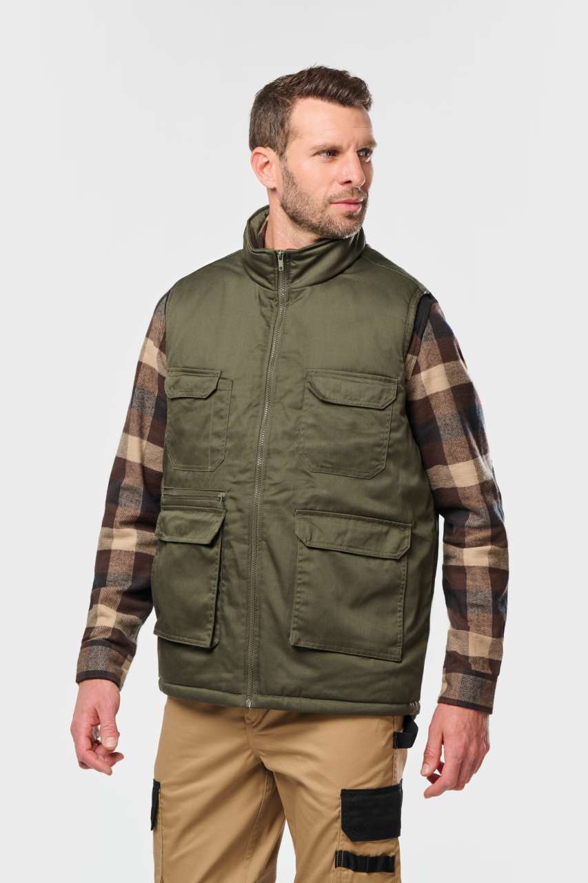 UNISEX PADDED MULTI-POCKET POLYCOTTON VEST - Image 6